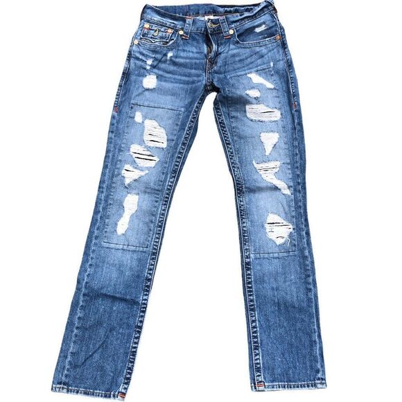 True Religion Jeans Size 29 SLIM Blue - Picture 3 of 7